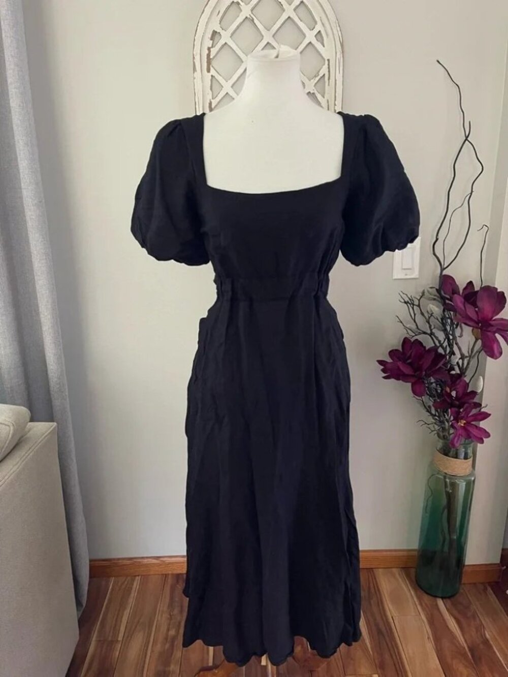 ASTR the Label Angeles Midi Cut Out Lined Blend Dress